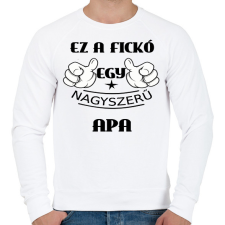 PRINTFASHION Ez a fickó egy nagyszerű apa - Férfi pulóver - Fehér férfi pulóver, kardigán