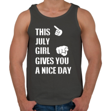 PRINTFASHION Ez a júliusi csaj szép napot kíván neked - Férfi atléta - Sötétszürke atléta, trikó