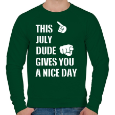 PRINTFASHION Ez a júliusi csávó szép napot kíván neked - Férfi pulóver - Sötétzöld férfi pulóver, kardigán
