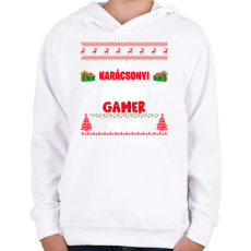 PRINTFASHION Ez a karácsonyi gamer pólóm - Gyerek kapucnis pulóver - Fehér