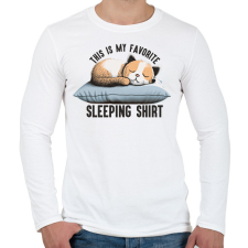 PRINTFASHION Ez a kedvenc alvós pólóm - Férfi hosszú ujjú póló - Fehér férfi póló