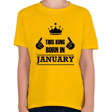 PRINTFASHION Ez a király januárban született - Gyerek póló - Sárga gyerek póló