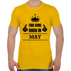 PRINTFASHION Ez a király májusban született - Férfi póló - Sárga