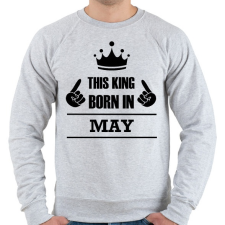 PRINTFASHION Ez a király májusban született - Férfi pulóver - Sport szürke férfi pulóver, kardigán