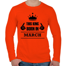 PRINTFASHION Ez a király márciusban született - Férfi hosszú ujjú póló - Narancs