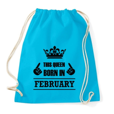 PRINTFASHION Ez a királynő februárban született - Sportzsák, Tornazsák - Surf blue tornazsák
