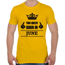 PRINTFASHION Ez a királynő júniusban született - Férfi póló - Sárga férfi póló