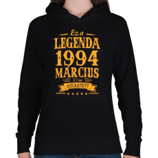 PRINTFASHION Ez a legenda 1994 március 30-án született - Női kapucnis pulóver - Fekete