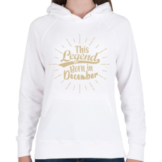 PRINTFASHION Ez a legenda decemberben született - Női kapucnis pulóver - Fehér