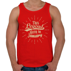 PRINTFASHION Ez a legenda Januárban született - Férfi atléta - Piros
