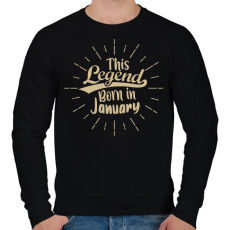 PRINTFASHION Ez a legenda Januárban született - Férfi pulóver - Fekete
