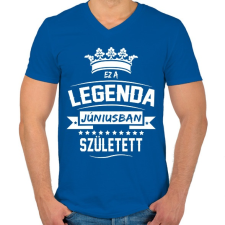 PRINTFASHION Ez a legenda júniusban született - Férfi V-nyakú póló - Királykék férfi póló