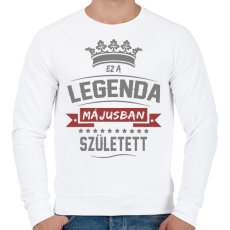 PRINTFASHION Ez a legenda májusban született - Férfi pulóver - Fehér