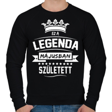 PRINTFASHION Ez a legenda májusban született - Férfi pulóver - Fekete