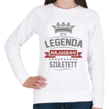 PRINTFASHION Ez a legenda májusban született - Női pulóver - Fehér női pulóver, kardigán