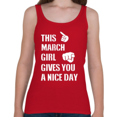 PRINTFASHION Ez a márciusi csaj szép napot kíván neked - Női atléta - Cseresznyepiros