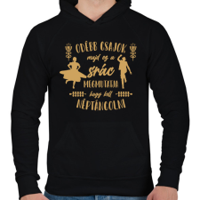PRINTFASHION Ez a srác megmutatja - Néptánc - Férfi kapucnis pulóver - Fekete férfi pulóver, kardigán