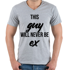 PRINTFASHION Ez a srác soha nem lesz az exed - Férfi V-nyakú póló - Sport szürke