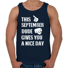 PRINTFASHION Ez a szeptemberi csávó szép napot kíván neked - Férfi atléta - Sötétkék atléta, trikó