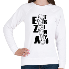 PRINTFASHION Ez a trinyó - Női pulóver - Fehér női pulóver, kardigán