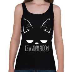 PRINTFASHION Ez a vidám arcom 1 - Női atléta - Fekete