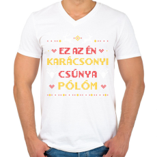 PRINTFASHION Ez az én karácsonyi csúnya pólóm - Férfi V-nyakú póló - Fehér