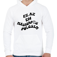 PRINTFASHION Ez az én másnapos pulcsim - Férfi kapucnis pulóver - Fehér