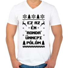 PRINTFASHION Ez az én ünnepi ronda pólóm - Férfi V-nyakú póló - Fehér férfi póló