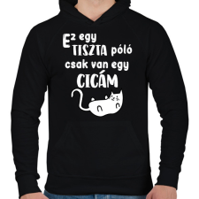 PRINTFASHION Ez egy tiszta póló, csak van egy cicám - Férfi kapucnis pulóver - Fekete férfi pulóver, kardigán