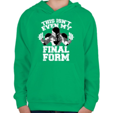 PRINTFASHION Ez még nem a végső formám - Gyerek kapucnis pulóver - Zöld