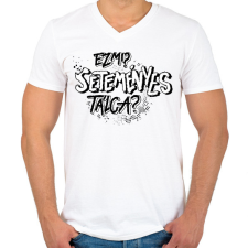 PRINTFASHION Ez mi? SETEMÉNYES tálca? - Férfi V-nyakú póló - Fehér férfi póló