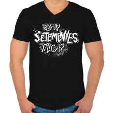 PRINTFASHION Ez mi? SETEMÉNYES tálca? - Férfi V-nyakú póló - Fekete