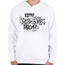 PRINTFASHION Ez mi? SETEMÉNYES tálca? - Gyerek kapucnis pulóver - Fehér gyerek pulóver, kardigán