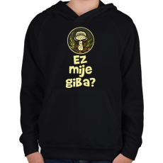 PRINTFASHION Ez milyen gomba? - Elírással - Gyerek kapucnis pulóver - Fekete