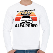 PRINTFASHION Ez nem csak egy autó ez egy ALFA ROMEO - Férfi pulóver - Fehér férfi pulóver, kardigán