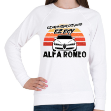 PRINTFASHION Ez nem csak egy autó ez egy ALFA ROMEO - Női pulóver - Fehér női pulóver, kardigán