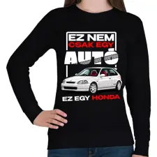 PRINTFASHION ez nem csak egy autó ez egy honda - Női pulóver - Fekete női pulóver, kardigán