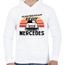 PRINTFASHION Ez nem csak egy autó ez egy MERCEDES - Férfi kapucnis pulóver - Fehér férfi pulóver, kardigán