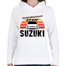 PRINTFASHION Ez nem csak egy autó ez egy SUZUKI - Női kapucnis pulóver - Fehér