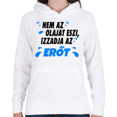 PRINTFASHION Ez nem eszi az olajat - Női kapucnis pulóver - Fehér