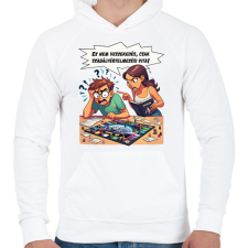 PRINTFASHION Ez nem veszekedés! - Férfi kapucnis pulóver - Fehér férfi pulóver, kardigán