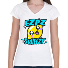 PRINTFASHION Ez Pz Lemon Squeezy - Női V-nyakú póló - Fehér