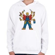 PRINTFASHION Ezermester - Gyerek kapucnis pulóver - Fehér gyerek pulóver, kardigán