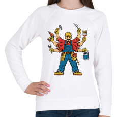 PRINTFASHION Ezermester - Női pulóver - Fehér