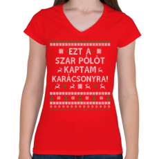 PRINTFASHION Ezt a SZ@R pólót... - Női V-nyakú póló - Piros