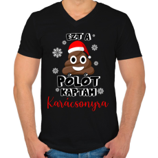 PRINTFASHION Ezt a szar pólót kaptam karácsonyra - Férfi V-nyakú póló - Fekete