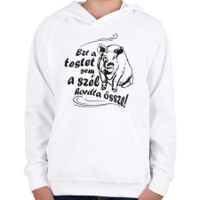 PRINTFASHION ezt az testet-malac1 - Gyerek kapucnis pulóver - Fehér gyerek pulóver, kardigán