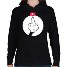 PRINTFASHION Ezt lájkold! - Női kapucnis pulóver - Fekete női pulóver, kardigán