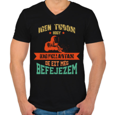 PRINTFASHION Ezt még befejezem - Férfi V-nyakú póló - Fekete