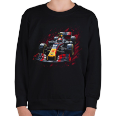 PRINTFASHION F1 autó - Gyerek pulóver - Fekete